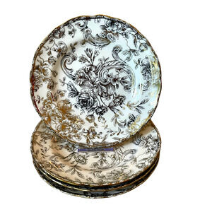 222 Fifth Hawthorne Gold 8.5” Salad Plates Set of 4 NEW